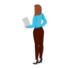 elegant businesswoman back avatar character