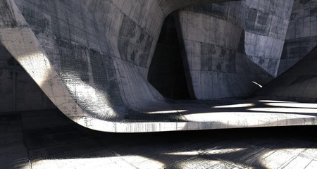 Empty dark abstract concrete smooth interior . Architectural background. 3D illustration and rendering