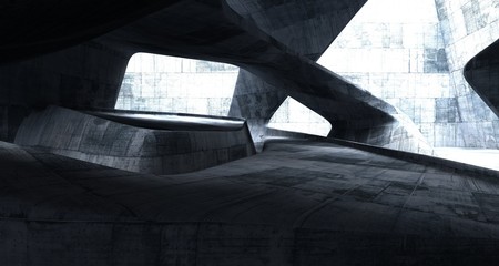 Empty dark abstract concrete smooth interior . Architectural background. 3D illustration and rendering