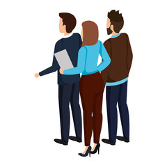 Fototapeta premium group of business people back avatars characters