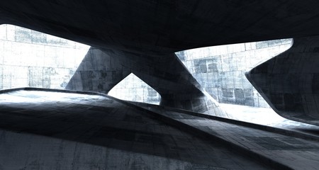 Empty dark abstract concrete smooth interior . Architectural background. 3D illustration and rendering