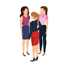 Fototapeta premium group of businesswomen avatars characters