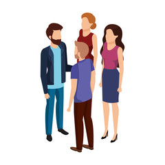 Fototapeta premium group of business people avatars characters