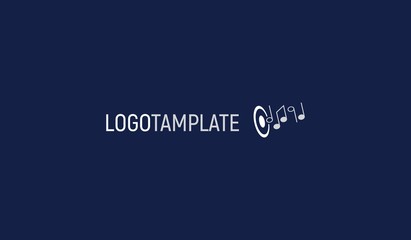 Template music logo. Simple flat style. Universal logo
