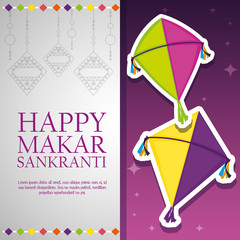 happy makar sankranti celebration with kites