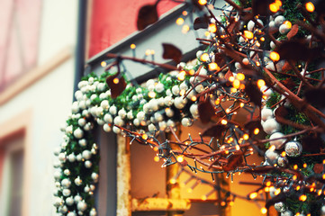 Christmas decoration on the street in Europe
