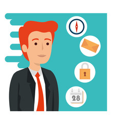 businessman with message business information plan