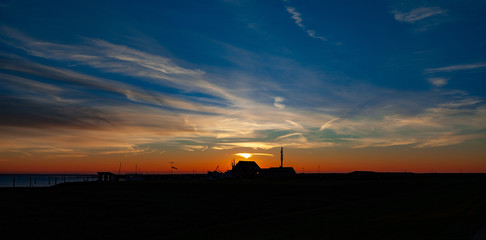 Spiekeroog Hafen Sonnenuntergang