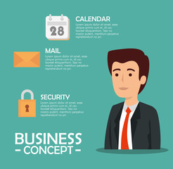 businessman with calendar and message information strategy
