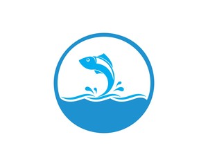 Fish logo template. Creative vector symbol of fishing club