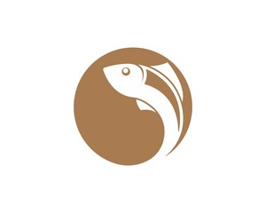 Fish logo template. Creative vector symbol of fishing club