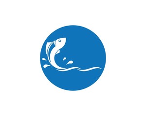Fish logo template. Creative vector symbol of fishing club