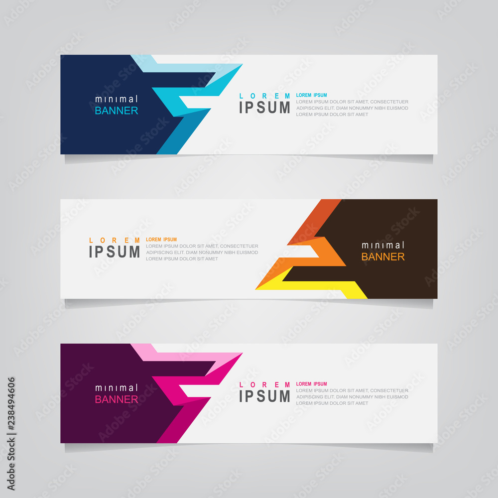 Poster vector abstract web banner design template. collection of web banner template. abstract geometric we