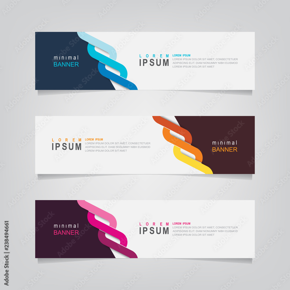 Poster vector abstract web banner design template. collection of web banner template. abstract geometric we