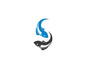 Fototapeta na wymiar Fish logo template. Creative vector symbol of fishing club
