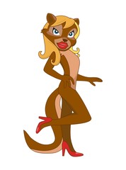Cartoon squirrel girl character design vector eps format