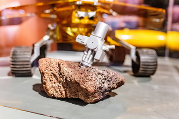 robotic Mars rover with soil sample