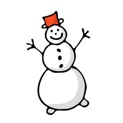 Doodle color Christmas icon. Cute hand drawn design element for you. Merry Christmas and New Year symbols, lettering. Vector illustration