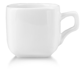 White ceramic mug. Isolated on a white.
