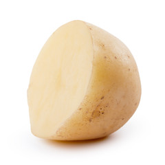 raw yellow potato isolated on white background