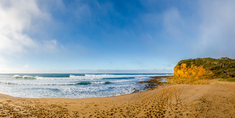 Australia, Victoria, Great Ocean Road, Bells Beach panorama