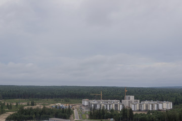 Fototapeta premium Construction of new neighborhoods in the city of Petrozavodsk