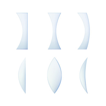 Set of glass lenses.