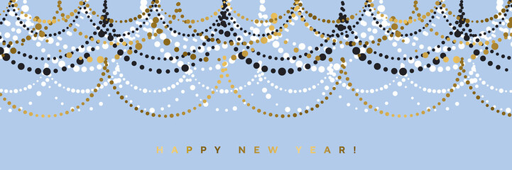 Happy New Year color vector banner template