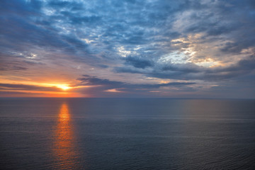 Sunrise over the sea. Black sea, Bulgaria.