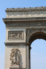 Obraz premium detail of the Arc de Triomphe in Paris