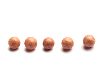 Cosmetics blush ball isolated on white