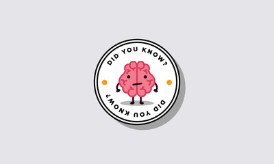 Did You Know with Brain Cartoon Vector Illustration