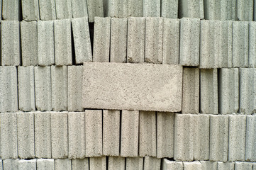 Closeup background of cement grey bricks with space for adding some text