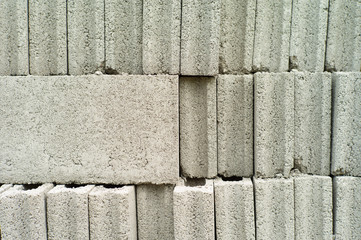 Closeup background of cement grey bricks with space for adding some text
