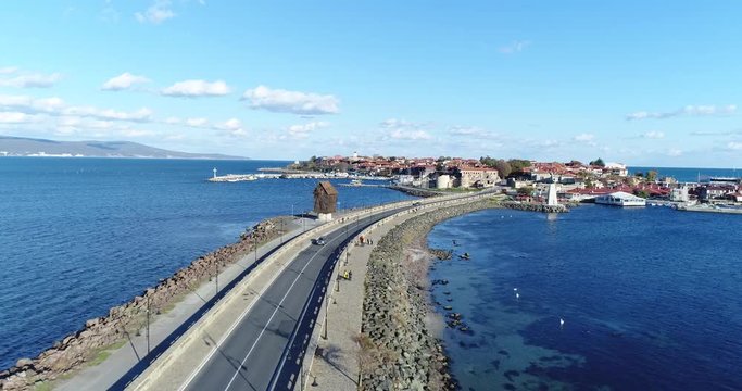 4K aerial footage&nbsp;of Nessebar, ancient city on the Black Sea coast of Bulgaria. 
