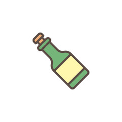 Bottle with cork filled outline icon, line vector sign, linear colorful pictogram isolated on white. Champagne bottle symbol, logo illustration. Pixel perfect vector graphics