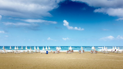 Empty beach against sky