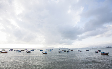 Fishing boats on the sea