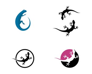 Naklejka premium Lizard vector illustration logo template 