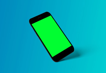 Mock up of a smartphone isolated on a background with shadow - 3d rendering