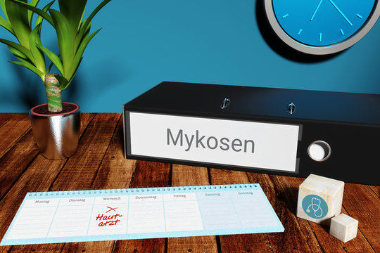 Konzept f&uuml;r Termin bei einem Hautarzt f&uuml;r die Behandlung von Mykosen