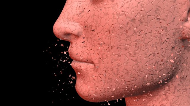 Skin Problems : Dry Cracked Skin Flakes, Peels Removes Old Skin Cells. 3d Render