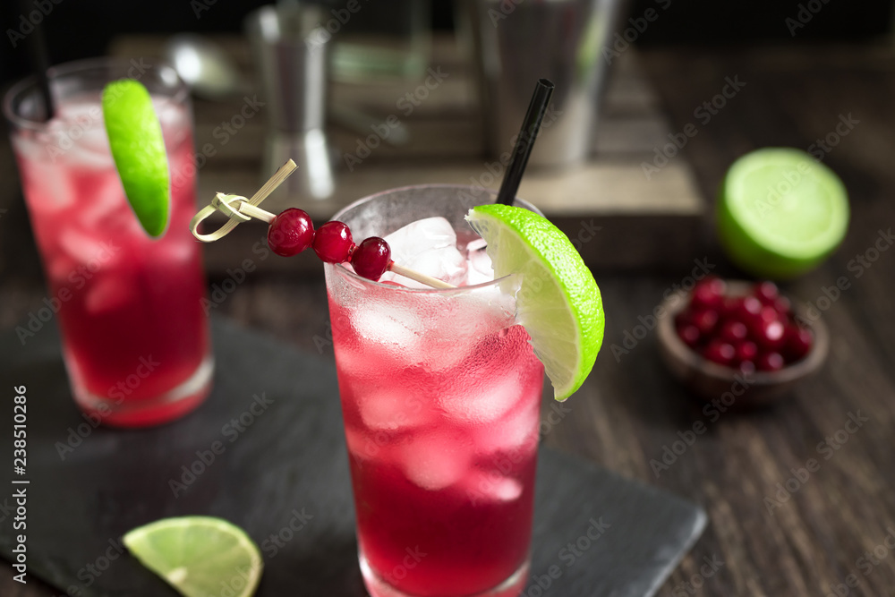 Sticker cranberry vodka cocktail