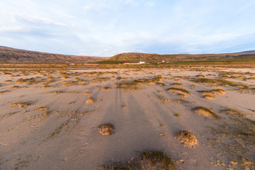 View on Breidavik from beach, westfjords of iceland