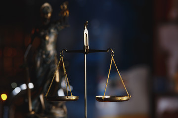 The Statue of Justice symbol, legal law concept image