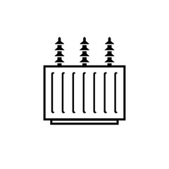 Electric transformer outline icon. Clipart image isolated on white background