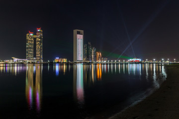 Fototapeta na wymiar Abu Dhabi cityscape at night