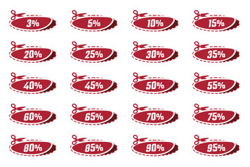 sale coupons, discount tags and labels set