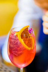 Christmas or New Years Drinks of cocktails and wine