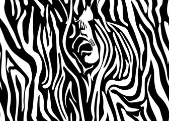 Vector zebra seamless pattern. Black and white beautiful texture. Perfectly for wrapping paper, bed linen, textile, fabric, cover, wallpaper, fashion, kids clothing, bags prints.